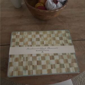 MacKenzie-Childs Checkered Cream and Light Green Decorative Box